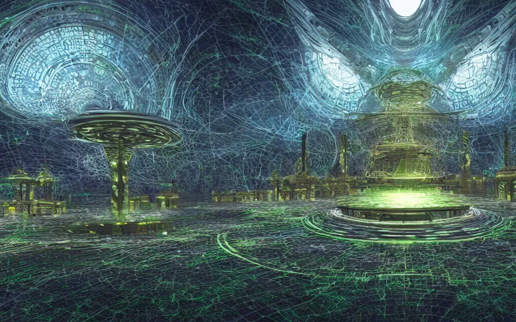 Image similar to prophecy of a techno - spiritual utopian temple, perfect future, award winning digital art