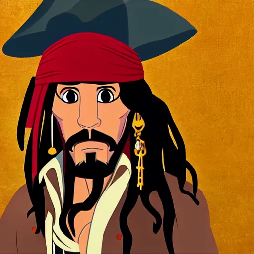 Image similar to Captain Jack Sparrow, Disney renaissance animated