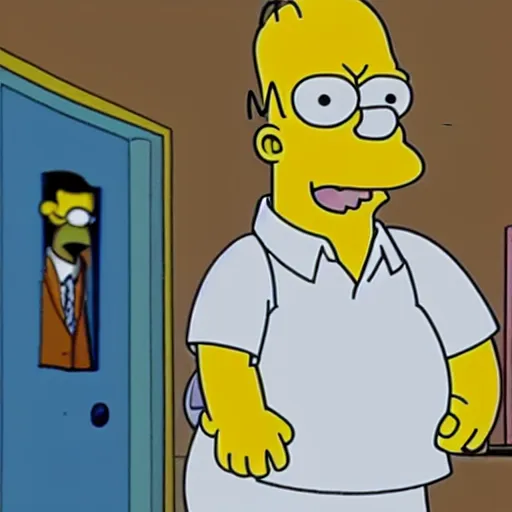 Image similar to movie still of homer simpson as barack obama