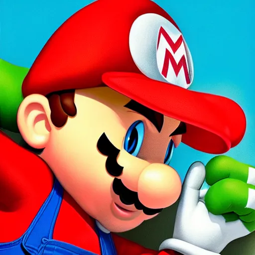 Image similar to an ultra - realistic portrait painting of mario from super mario bros in the style of alex ross. 4 k. ultra - realistic. highly detailed. epic lighting.