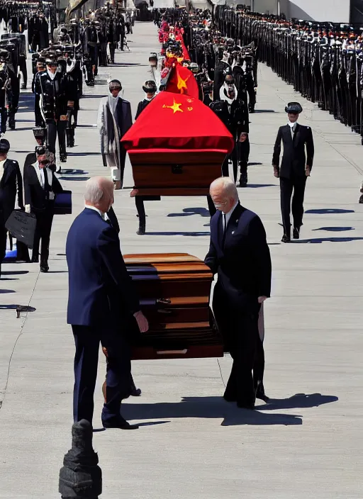 Image similar to joe biden died and his coffin was used as a nuclear bomb against china