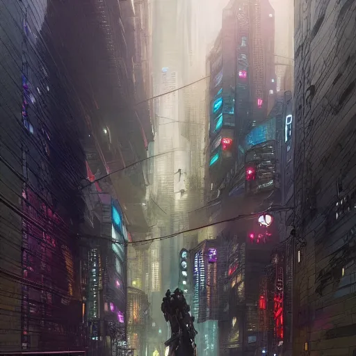 Image similar to cyberpunk city in a storm, intricate, highly detailed, digital painting, artstation, concept art, matte, sharp focus, illustration, art by artgerm and greg rutkowski and alphonse mucha