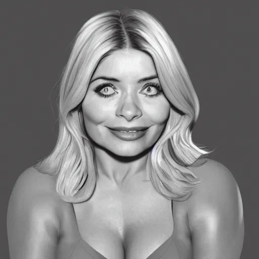 Image similar to holly Willoughby with the physique of a body builder, hyper realistic, ultra detailed, cinematic, dynamic lighting, photorealistic, refined, intricate, digital art, digital painting, masterpiece, 8k