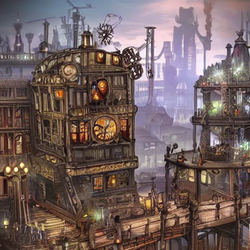 steampunk city