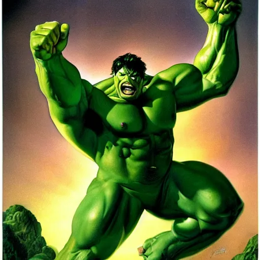 Image similar to incredible hulk by boris vallejo