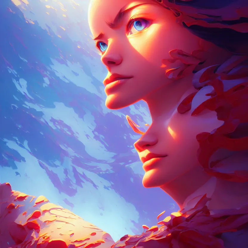 Prompt: hyper detailed ultra sharp of a beautiful fractal faces. behance hd by jesper ejsing, by rhads, makoto shinkai and lois van baarle, ilya kuvshinov, rossdraws radiating a glowing aura global illumination ray tracing hdr, 8 k