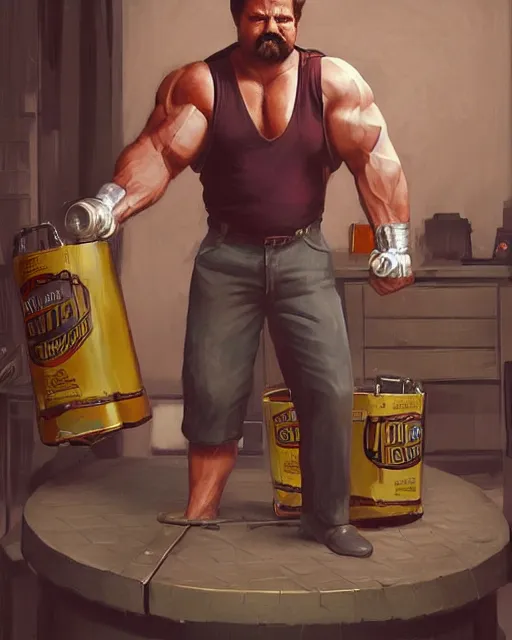 Draw giga chad holding a beer bottle - Playground