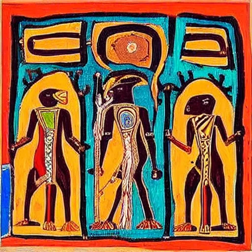 Image similar to Sirius A and Sirius B, Painting by the Dogon people of Mali, Ammah, Amma, Goddess
