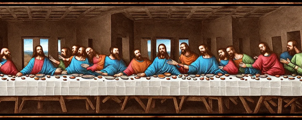 Image similar to The Last Supper X-ray