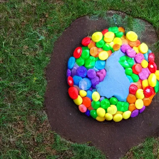 Prompt: the earth made out of candy