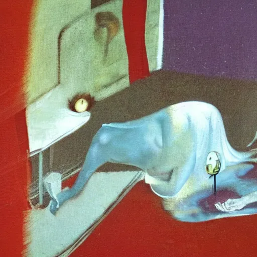 Prompt: francis bacon painting of a lucid dream
