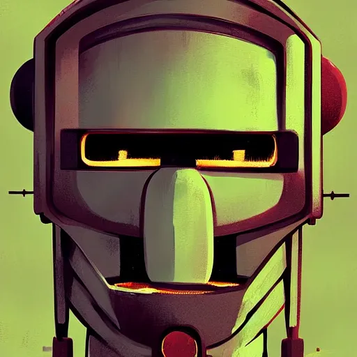 Image similar to portrait of a robot by genndy tartakovsky in the style of greg rutkowski