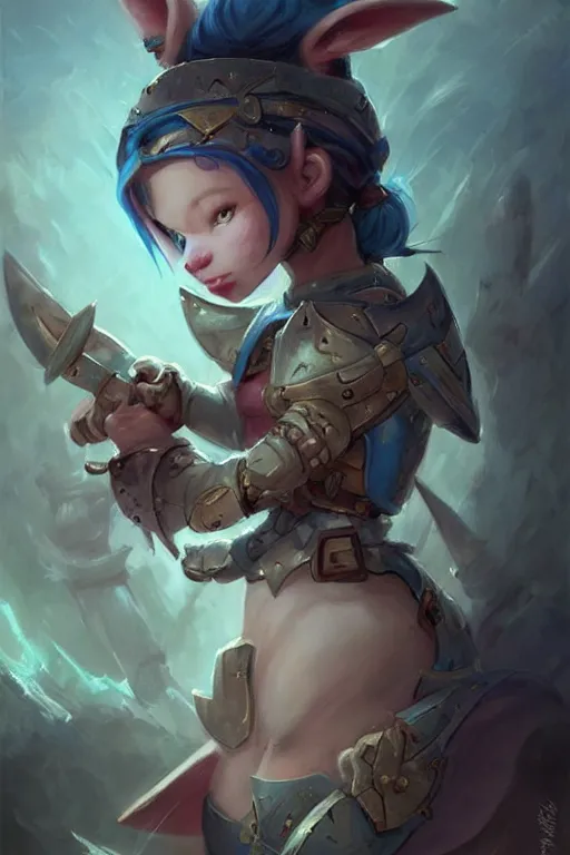 Image similar to anthropomorphic warrior piglet, girl, female, pale blue armor, cute and adorable, pretty, beautiful, DnD character art portrait, matte fantasy painting, DeviantArt Artstation, by Jason Felix by Steve Argyle by Tyler Jacobson by Peter Mohrbacher, cinematic lighting