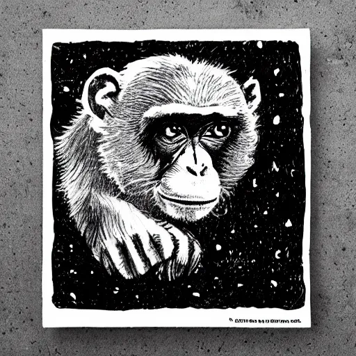 Prompt: monkey on the moon