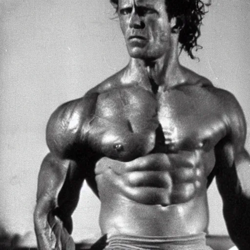 Prompt: Henry Spencer from Eraserhead as a jacked bodybuilder, gigachad