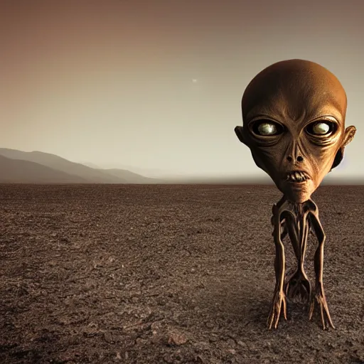 Image similar to an amazing award winning portrait photo of an alien on an unknown planet