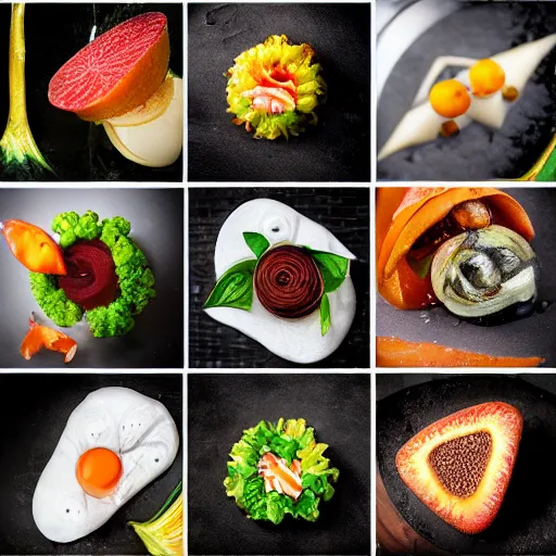 Image similar to disgusting, but futuristic food, professional food photography