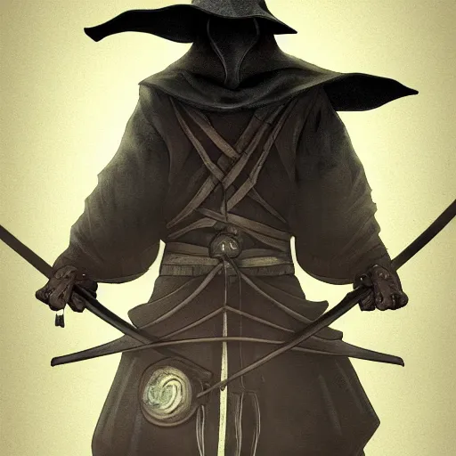 Image similar to plague doctor samurai, dynamic lighting, fantasy concept art, trending on art station, stunning visuals, creative, cinematic, ultra detailed, extreme detailed, 8 k, detailed