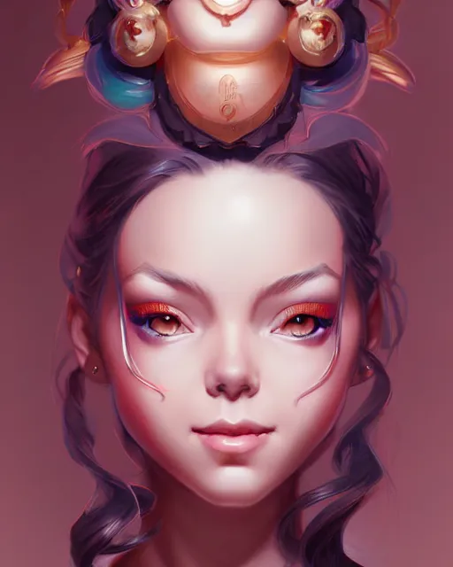 Image similar to digital art, fantasy portrait of smiling girl, by James Jean and by artgerm, by ross tran , ultradetailed, charachter design, concept art, trending on artstation,