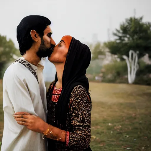 Prompt: [Mohammad kissing Jesus], Canon EOS R3, f/1.4, ISO 200, 1/160s, 8K, RAW, unedited, symmetrical balance, in-frame