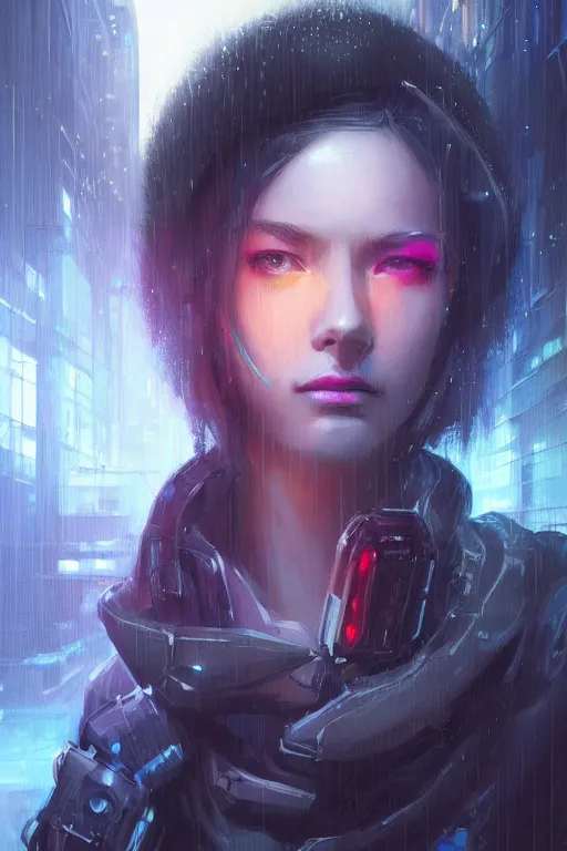 Image similar to portrait futuristic confidence cyberpunk young female Musketeer, in futuristic stormy heavy snowy tokyo rooftop cyberpunk night, ssci-fi, fantasy, intricate, very very beautiful, elegant, neon light, highly detailed, digital painting, concept art, human anatomy, soft light, hdri, smooth, sharp focus, illustration, art by tian zi and craig mullins and WLOP and alphonse mucha