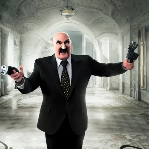 Image similar to Alexander Lukashenko as Gru from Despicable Me, cinematic still