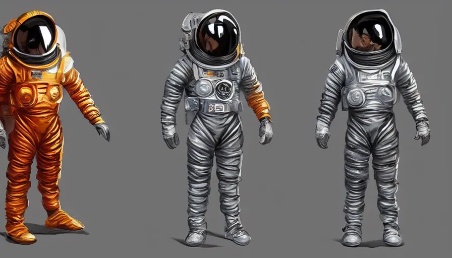 Image similar to character design space suit designed by apple, luxury, extremely detailed, jama jurabaev, very long shot, brush hard, artstation, cgsociety, high quality, brush stroke