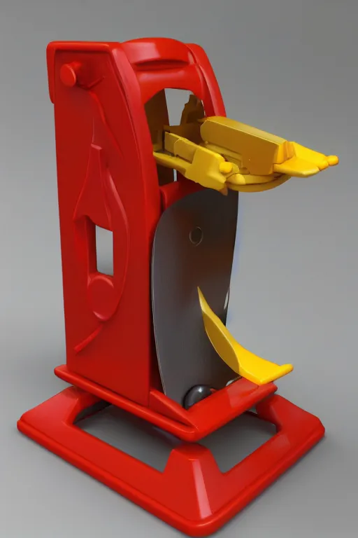 Image similar to a plastic toy guillotine, fisherprice toy guillotine, guillotine, high detail product photo, trending on artstation, 8 k