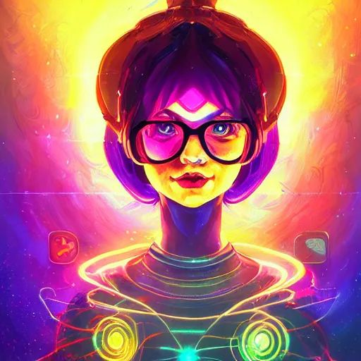 Image similar to skill magic geek inside matrix deepdream radiating a glowing aura stuff loot legends stylized digital illustration video game icon artstation lois van baarle, ilya kuvshinov, rossdraws,