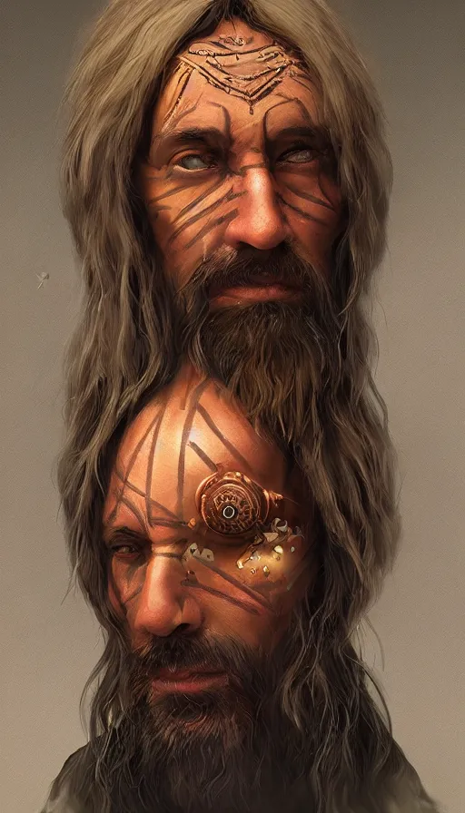 Image similar to portrait of a digital shaman, by cgsociety