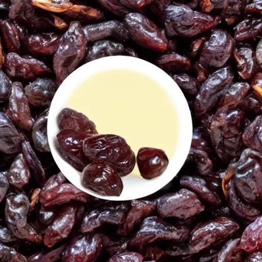 Prompt: a bowl of raisin brand made of russel brand, 4 k, hyperdetailed photorealism