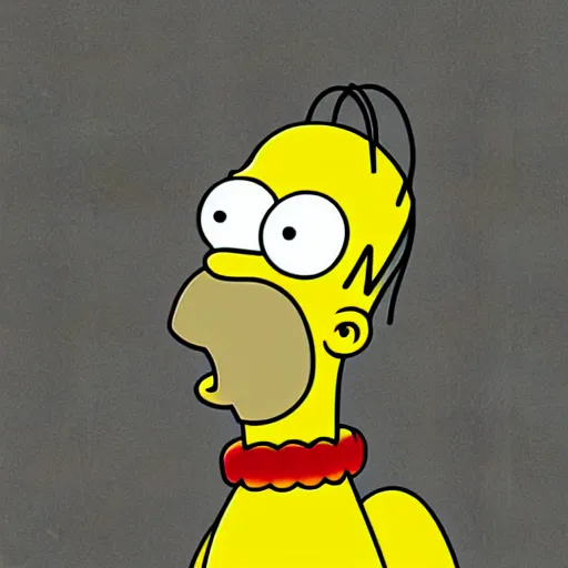 Prompt: Homer Simpson on his first LSD trip 4K quality 8K texture