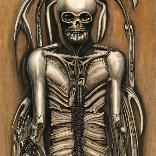 Prompt: the best h.r Giger painting ever, right before he died