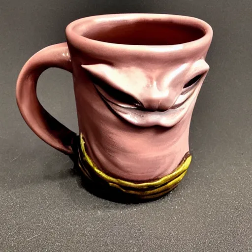 Image similar to a ceramic mug sculpted to be a mermaid