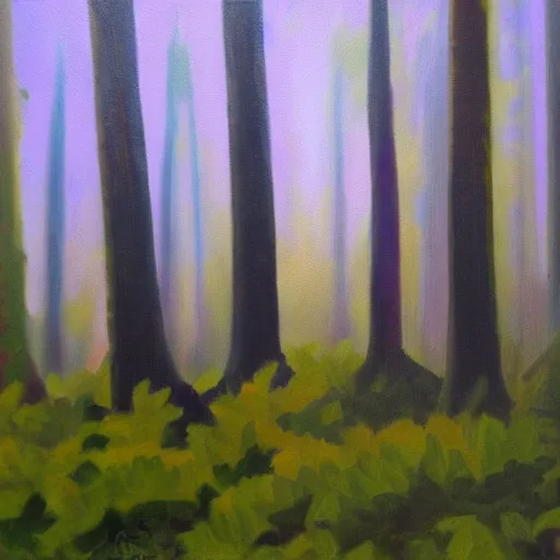 Prompt: An oil painting of a forest