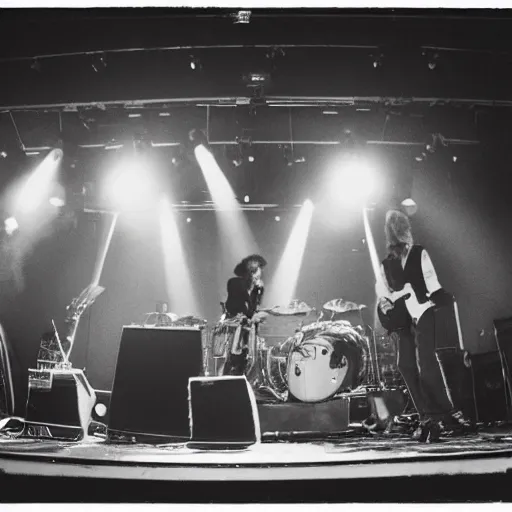 Prompt: a photo of the jam on stage , black and white