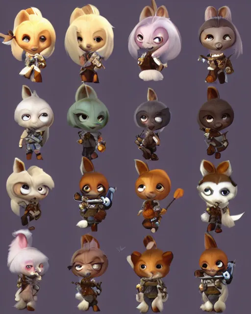 Image similar to female furry mini cute style, highly detailed, rendered, ray - tracing, cgi animated, 3 d demo reel avatar, style of maple story and zootopia, maple story gun girl, fox from league of legends chibi, soft shade, soft lighting