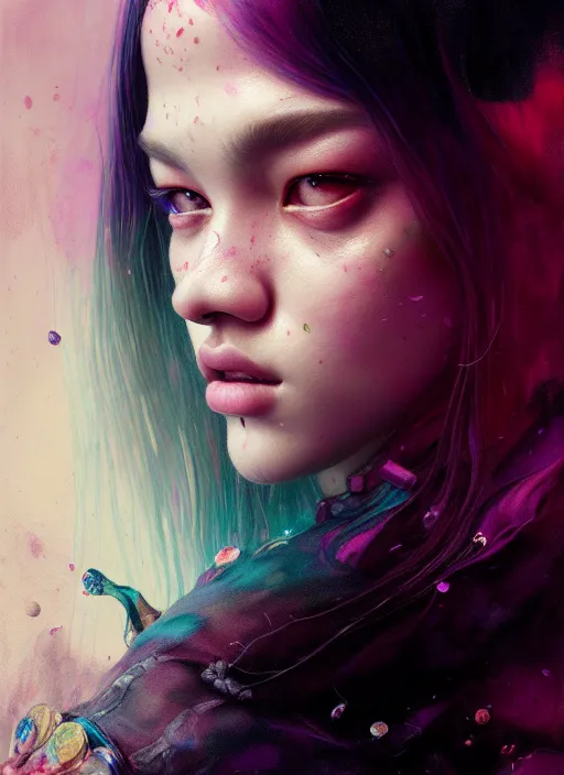 Image similar to jossi of blackpink, king, tarot card, highly detailed, digital painting, smooth, sharp focus, illustration, ultra realistic, octane, render, unreal engine 8 k, art by karol bak and agnes cecile