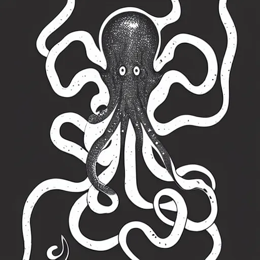 Image similar to cyborg octopus zen ink painting, coloured, digital art, minimal geometric, vector art