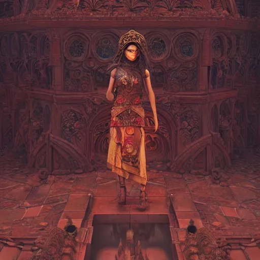 Prompt: alchemist wearing an ornate bronze headgear and red dress standing in a sandstone ruin intricate artwork by Tooth Wu and wlop and beeple and Dan Mumford. Octane render, trending on artstation, greg rutkowski very coherent symmetrical artwork. Cynematic, hyper realism, high detail 8k