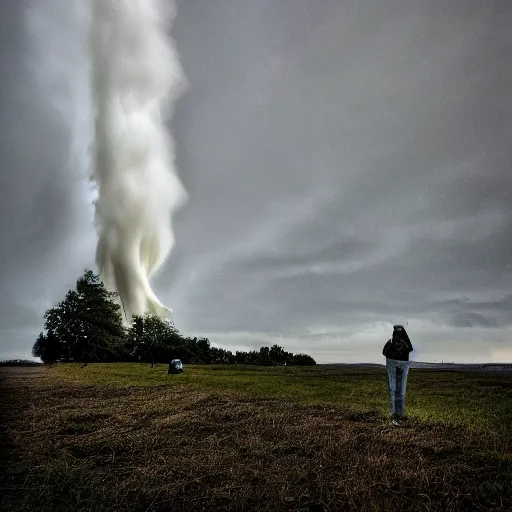 Image similar to a tornado disguised as a person