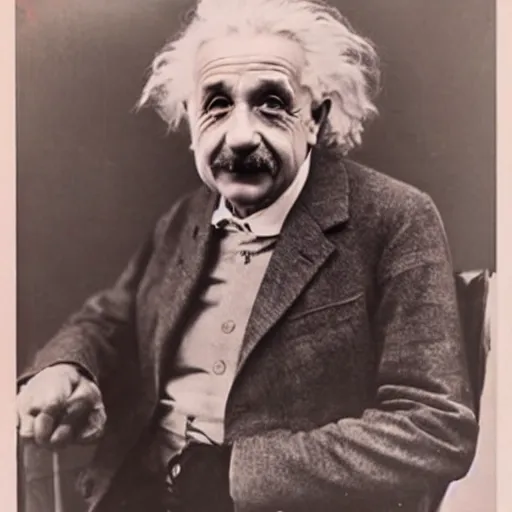 Image similar to albert einstein as a garbage man colorised