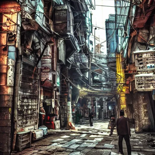 Image similar to istanbul, cyberpunk, realistic