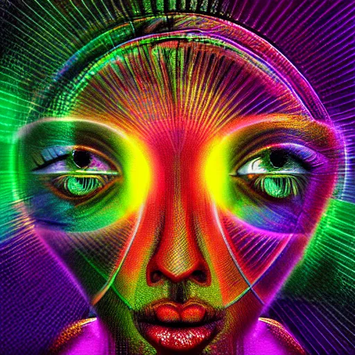 Image similar to a digital image of a face with eyes, digital art by alex grey, instagram contest winner, computer art, glitch art, dystopian art, glitchy