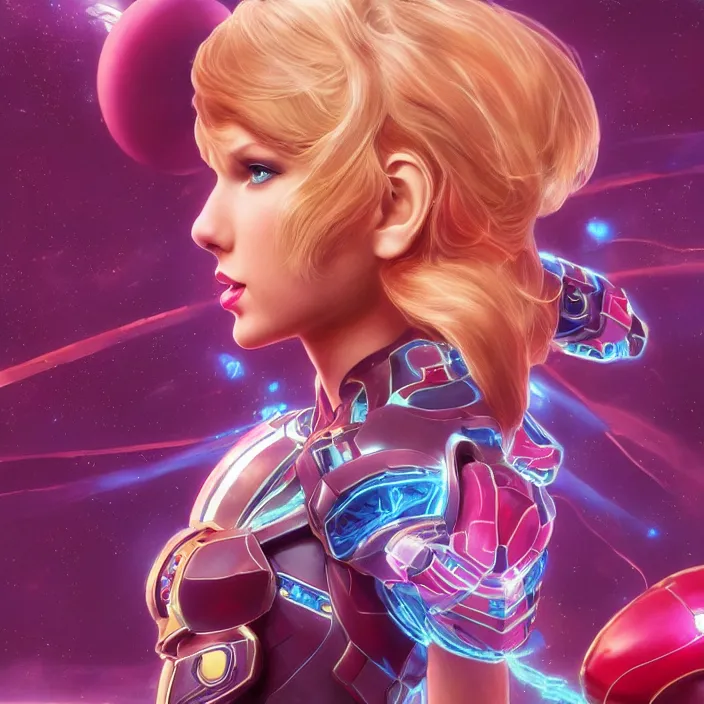 Image similar to portrait of Taylor Swift as SAMUS ARAN. METROID. HD, 4K. intricate. intricate artwork. by Tooth Wu, wlop, beeple, dan mumford. octane render, trending on artstation, greg rutkowski very coherent symmetrical artwork. cinematic, hyper realism, high detail, octane render, 8k, iridescent accents.