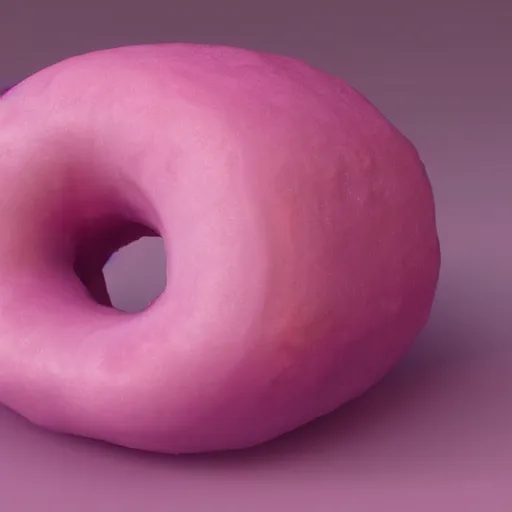 Prompt: a pink haired donut with ears, hyper realistic, unreal engine 5, octane 3 d, render