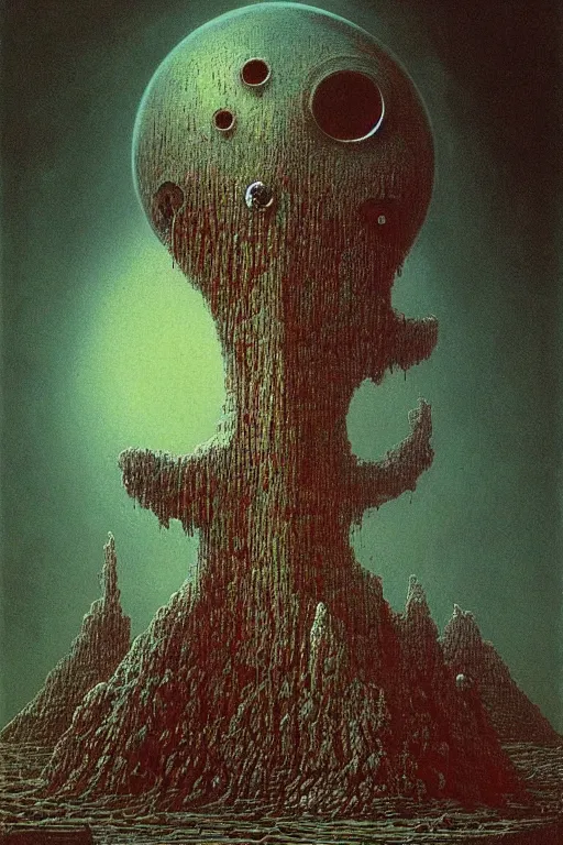 Image similar to a space monster by Zdzislaw Beksinski