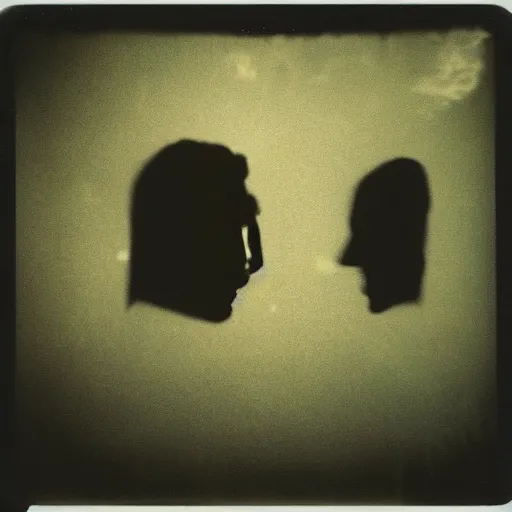 Prompt: polaroid of a shadowy dream, silhouettes, reflection, double exposure, high contrast