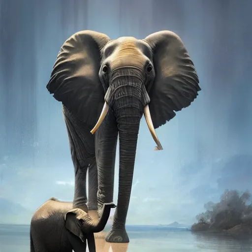 Image similar to an elephant wearing a tutu, greg rutkowski