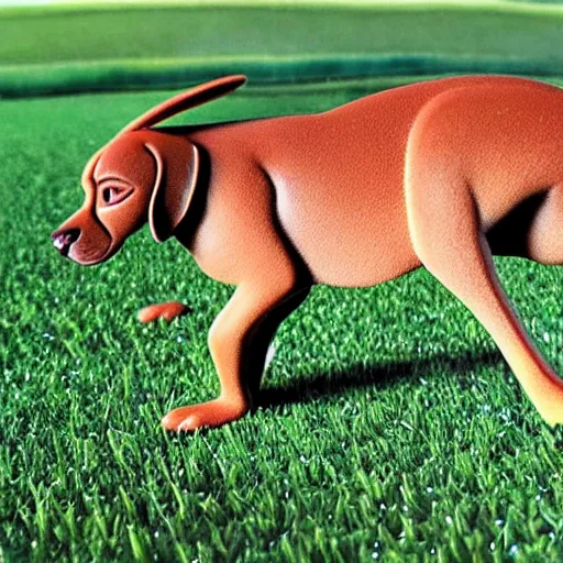 Image similar to boerboel in a field chasing a kangaroo, detailed, intricate, realistic